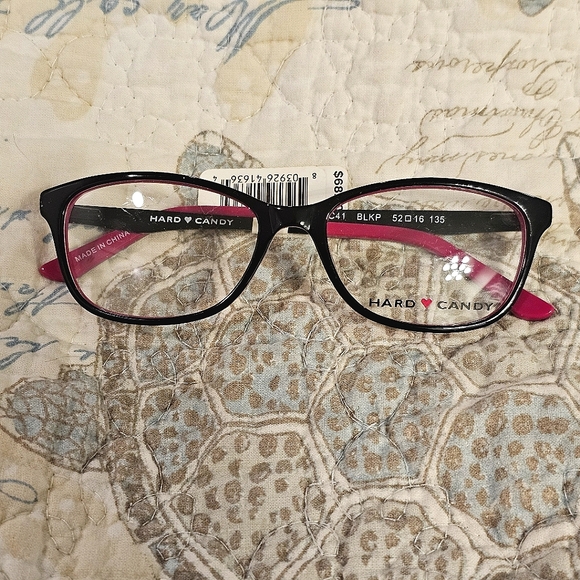NWT Hard Candy size 52□ 16-135 fusia & black plastic glass frame | $68 - Picture 1 of 7